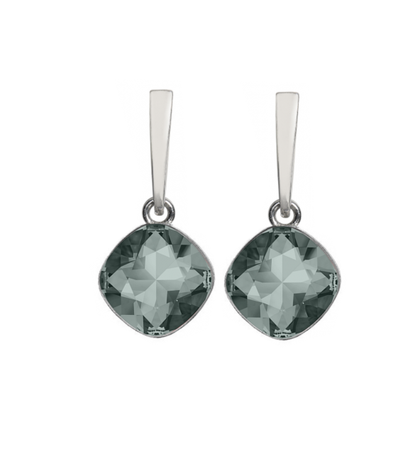 Puces D'oreilles Argent 925 Et Cristal Noir - Tige Poussette, 2,5mm - Mixte